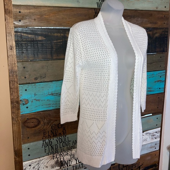 Knit Minded Loose Knit Open Front Cardigan S - Picture 3 of 14